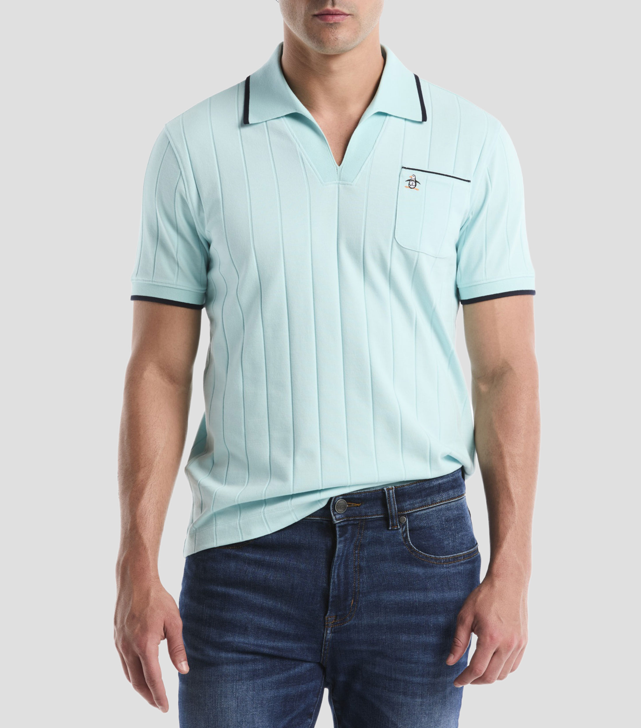 Playera tipo polo manga corta lisa Hombre